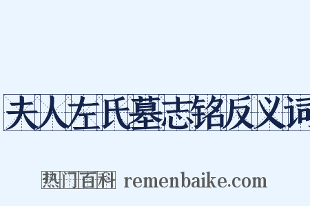 夫人左氏墓志铭反义词是什么意思的图片